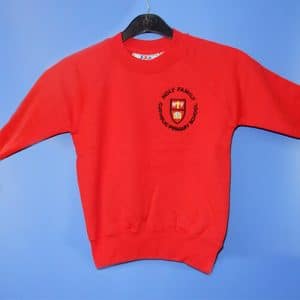 Embroidered Red Round Neck Sweatshirt