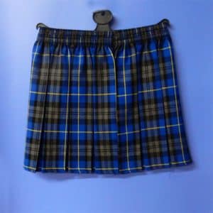 Blue Tartan Skirt (Box Pleat)