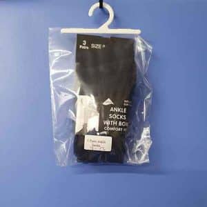 3 Pairs of Ankle Socks - With Bow - Black