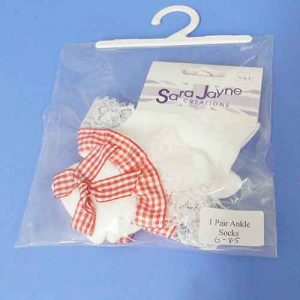 1 Pair of Red Gingham Ankle Socks