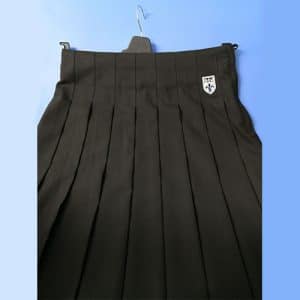 Embroidered Black Pleated Skirt