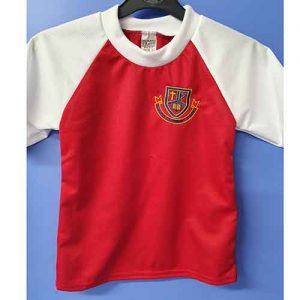 Embroidered Red PE Top with White Cap Sleeves
