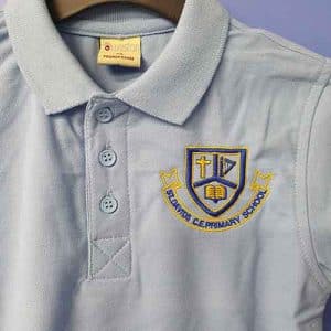 Embroidered Blue Polo Shirt