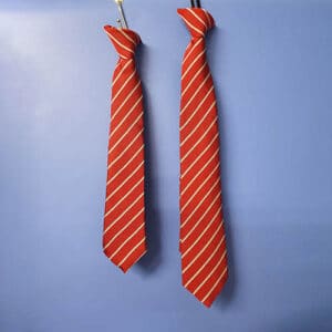 Red & Silver Striped Clip Tie