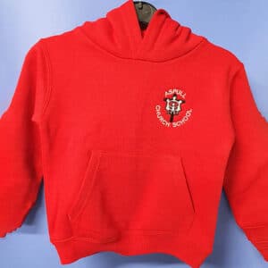 Embroidered Red PE Hoodie