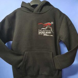 Embroidered Black PE Hoodie
